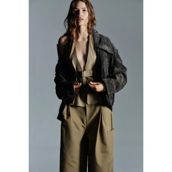 ZARA SUEDE LEATHER JACKET - Picture 4 of 8